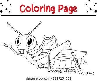 Libro de colorear insectos para los niños. Página de coloreado de ilustraciones de líneas de arte de Bugs Vector en blanco.