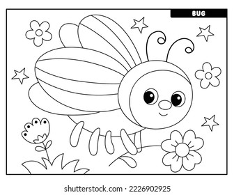 Insect coloring pages for kids