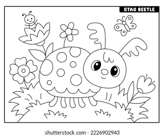 Insect coloring pages for kids