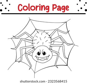 Insect coloring pages for kids. spider coloring book for children