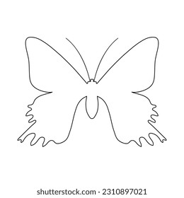 The insect concept is presented in the form of a butterfly silhouette icon on a white background. Vector image.