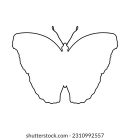 The insect concept is presented in the form of a butterfly silhouette icon on a white background. Vector image.
