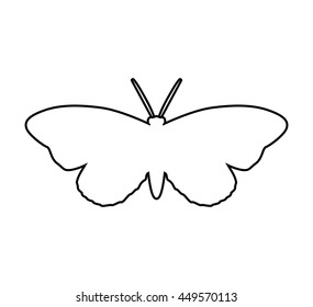 Insect concept represented by Butterfly silhouette icon. Isolated and flat illustration 