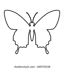Insect concept represented by Butterfly silhouette icon. Isolated and flat illustration 