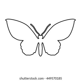 Insect concept represented by Butterfly silhouette icon. Isolated and flat illustration 