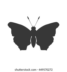 Insect concept represented by Butterfly silhouette icon. Isolated and flat illustration 