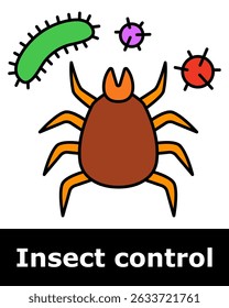 Ícone de controle de inseto. Ácaros e germes mostrando pragas microscópicas, presença de bactérias, infestação, contaminação, gatilho de alergia.