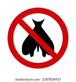 Insect control icon in red, black and white colours isolated on white background Anti moths vector illustration in flat simple style