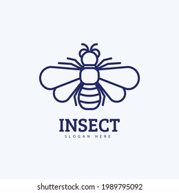 Insect creative monoline logo design modern concept