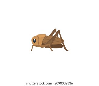 Insect cricket vector isolated icon  Emoji illustration  Cricket vector emoticon