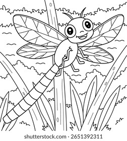 Insect Damselfly Animal Coloring Page for Kids 