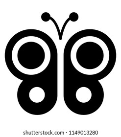 
Insect with decorative feathers and antenna, icon for butterfly 
