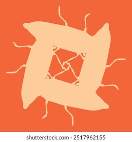 insect designs that are rotated to form abstract designs for ceramic motifs