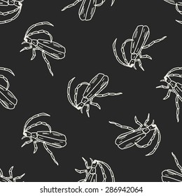 insect doodle seamless pattern background