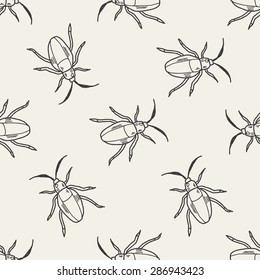 insect doodle seamless pattern background