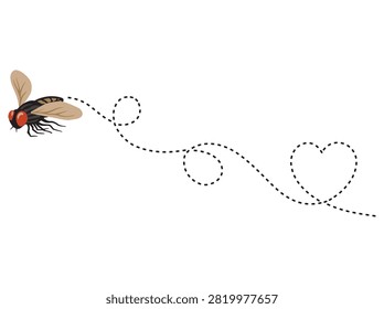 Insect Dotted Route Fight Illustration