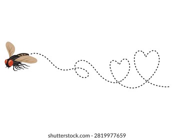 Insect Dotted Route Fight Illustration