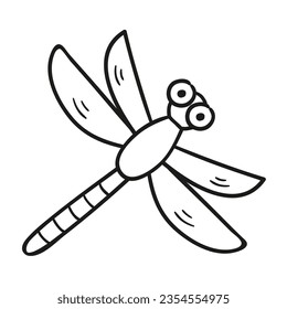 Insect, dragonflay. Hand drawn vector illustration