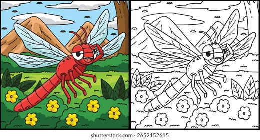 Insect Dragonfly Animal Colored Illustration 