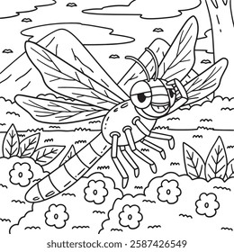 Insect Dragonfly Animal Coloring Page for Kids