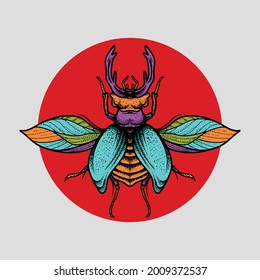 Insektenzeichnung. Kreatives Design. Kreative Illustration.