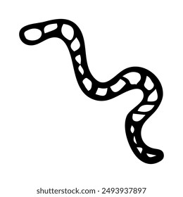 Insect earthworm hand drawn in doodle style. Underground animal worm wildlife. Vector line art illustration.