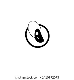 Insect egg - tribal style symbol, minimal abstract line art icon. Can be used for fluent design poster, tattoo concept, electronic music technology cover, flyer, logo, t-shirt print.