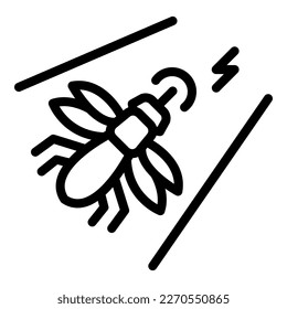 Insect electric control icon outline vector. Malaria net. Dengue spray