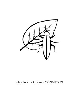Insect, entomology, leaf icon. Element of biology icon for mobile concept and web apps. Hand drawn Insect, entomology, leaf icon can be used for web and mobile