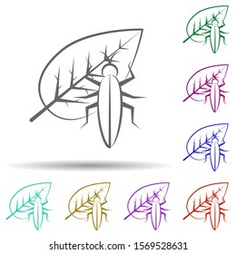 Insect, entomology, leaf in multi color style icon. Simple thin line, outline vector of biology icons for ui and ux, website or mobile application