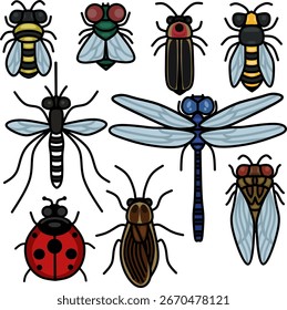 Insekten-EPS auf transparentem Hintergrund 