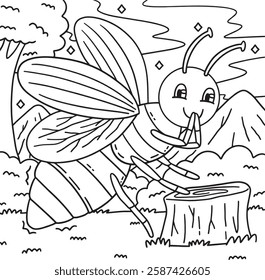 Insect Firefly Animal Coloring Page for Kids 