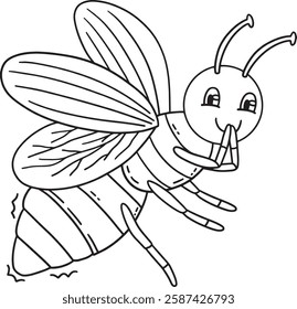 Insect Firefly Animal Isolated Coloring Page 