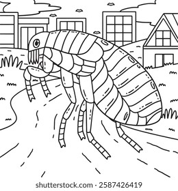 Insect Flea Animal Coloring Page for Kids