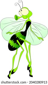 Insect fly. Funny adorable character