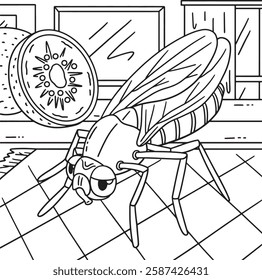 Insect Fruit Fly Animal Coloring Page for Kids