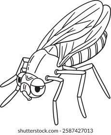 Insect Fruit Fly Animal Isolated Coloring Page 