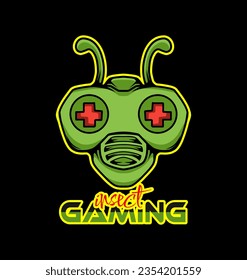 Insect gaming mascot logo illustration 