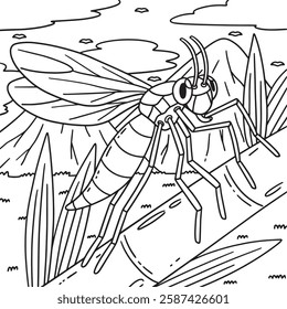 Insect Gnat Animal Coloring Page for Kids