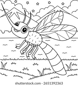 Insect Gnat Animal Coloring Page for Kids 