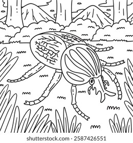 Insect Goliath Beetle Coloring Page for Kids