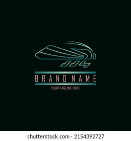 insect grasshopper outline logo template design for brand or company and other