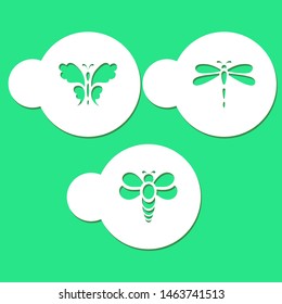 Insect green stencil art set