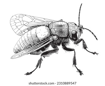 insect ,hand drawn sketch in doodle style illustration