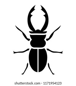 
Insect having folded arms known as rhinoceros beetle 
