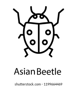 A insect having legs and dots on back depicting beetle 