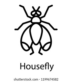 A  insect having legs and wings depicting housefly 
