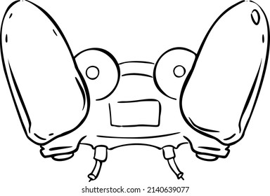 Insect head controller hand draw vector illustration