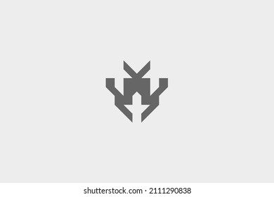 Insect head geometric logo design