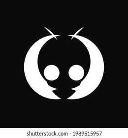 Insect Head Logo Concept. Monogram Logotype. Black and White. For Logo, Icon, Symbol, Emblem and Sign